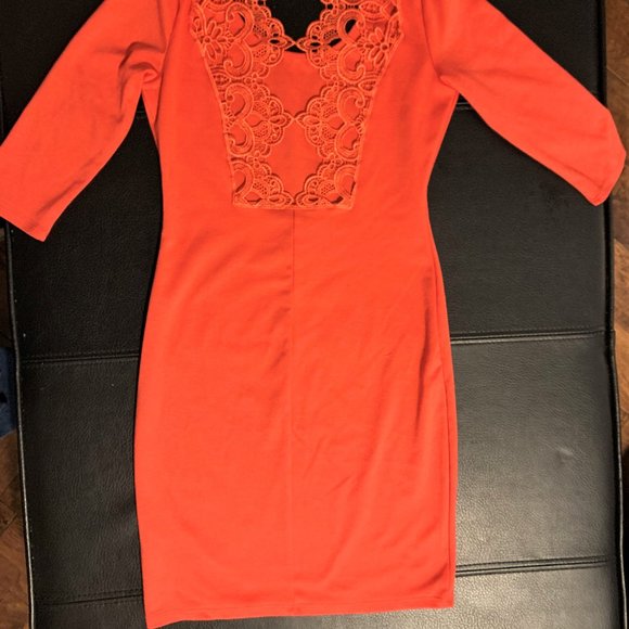 Alloy Apparel Salmon Body Con Mini/Midi Dress - Picture 16 of 16